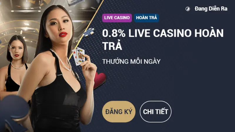 Hoàn trả 0.8% sảnh Live Casino